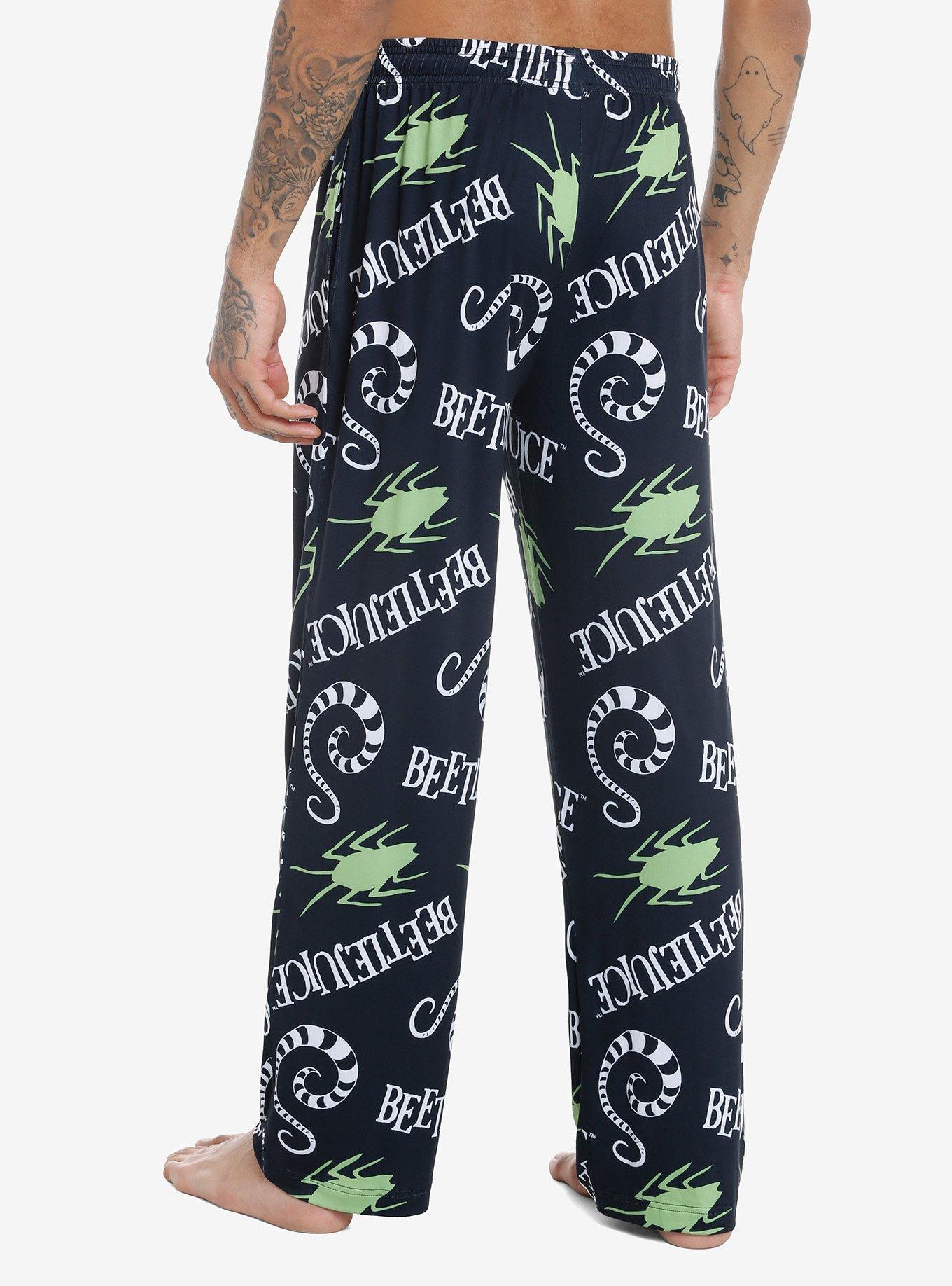 Beetlejuice Worms & Beetles Pajama Pants, BLACK, alternate