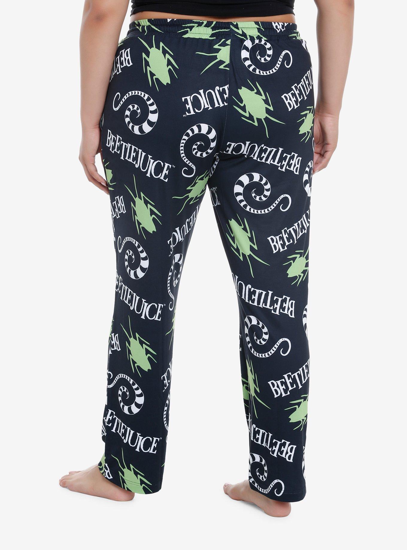 Beetlejuice Worms & Beetles Girls Pajama Pants Plus Size | Hot Topic