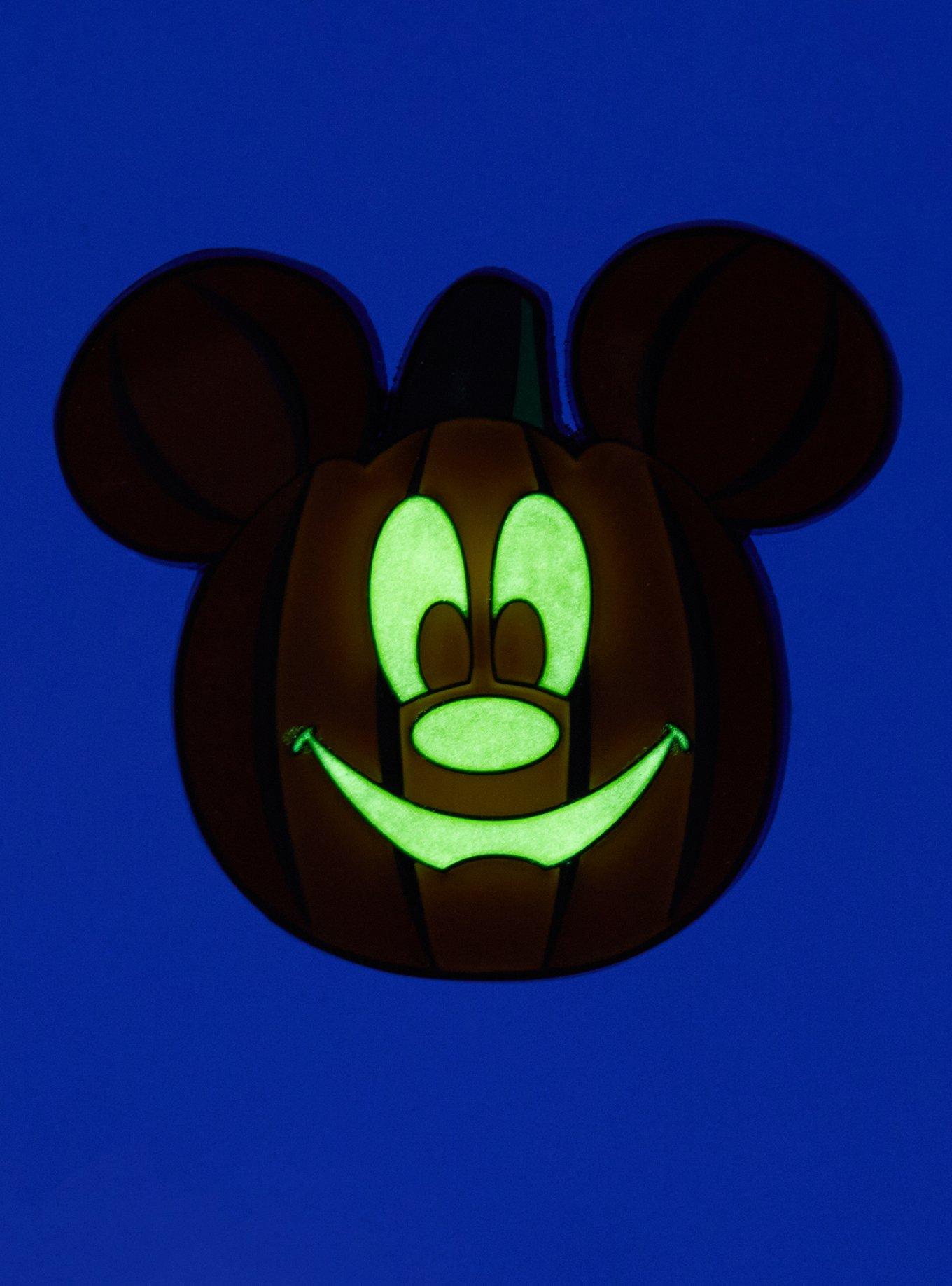 Loungefly Disney Mickey Mouse Pumpkin Glow-In-The-Dark Enamel Pin, , alternate