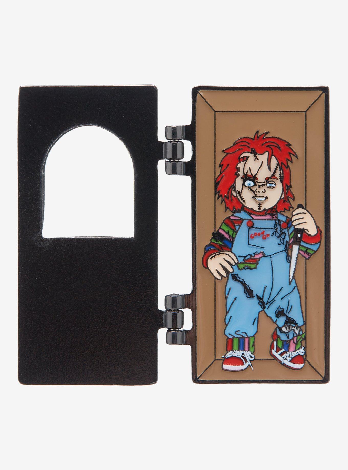 Chucky Doll Box Hinged Enamel Pin, , alternate