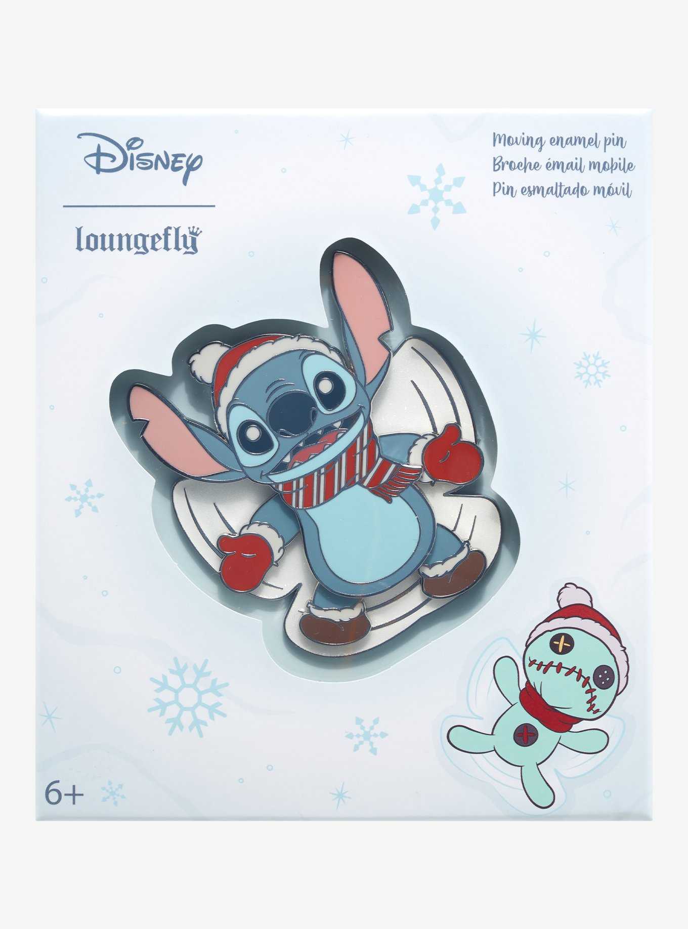 Loungefly Disney Lilo & Stitch Snow Angel Moving Enamel Pin, , hi-res