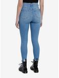 Blue Destructed Denim Skinny Jeans, INDIGO, alternate