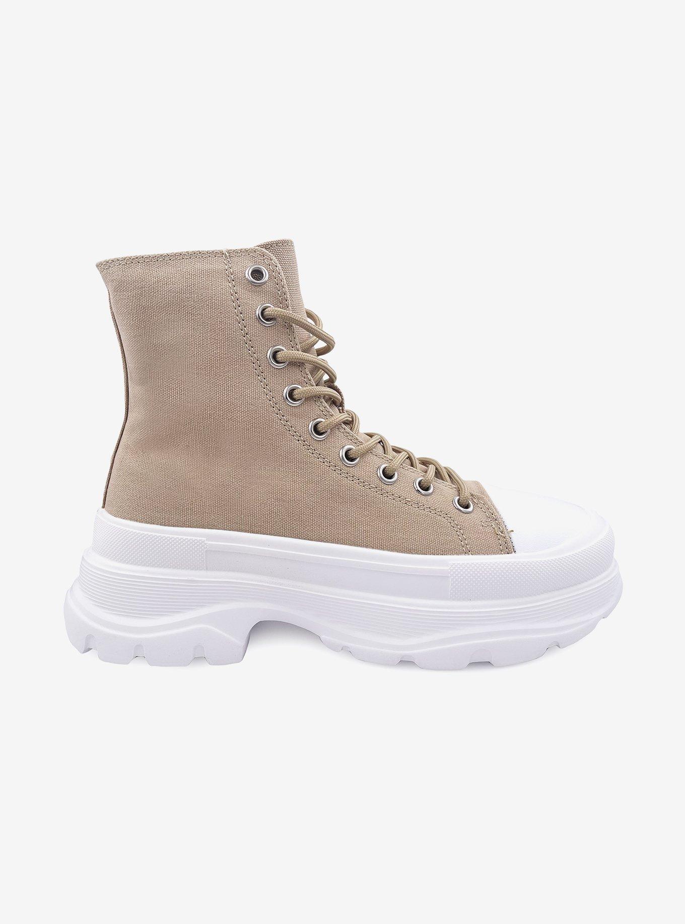 Belle High Top Platform Sneaker Khaki, KHAKI, alternate