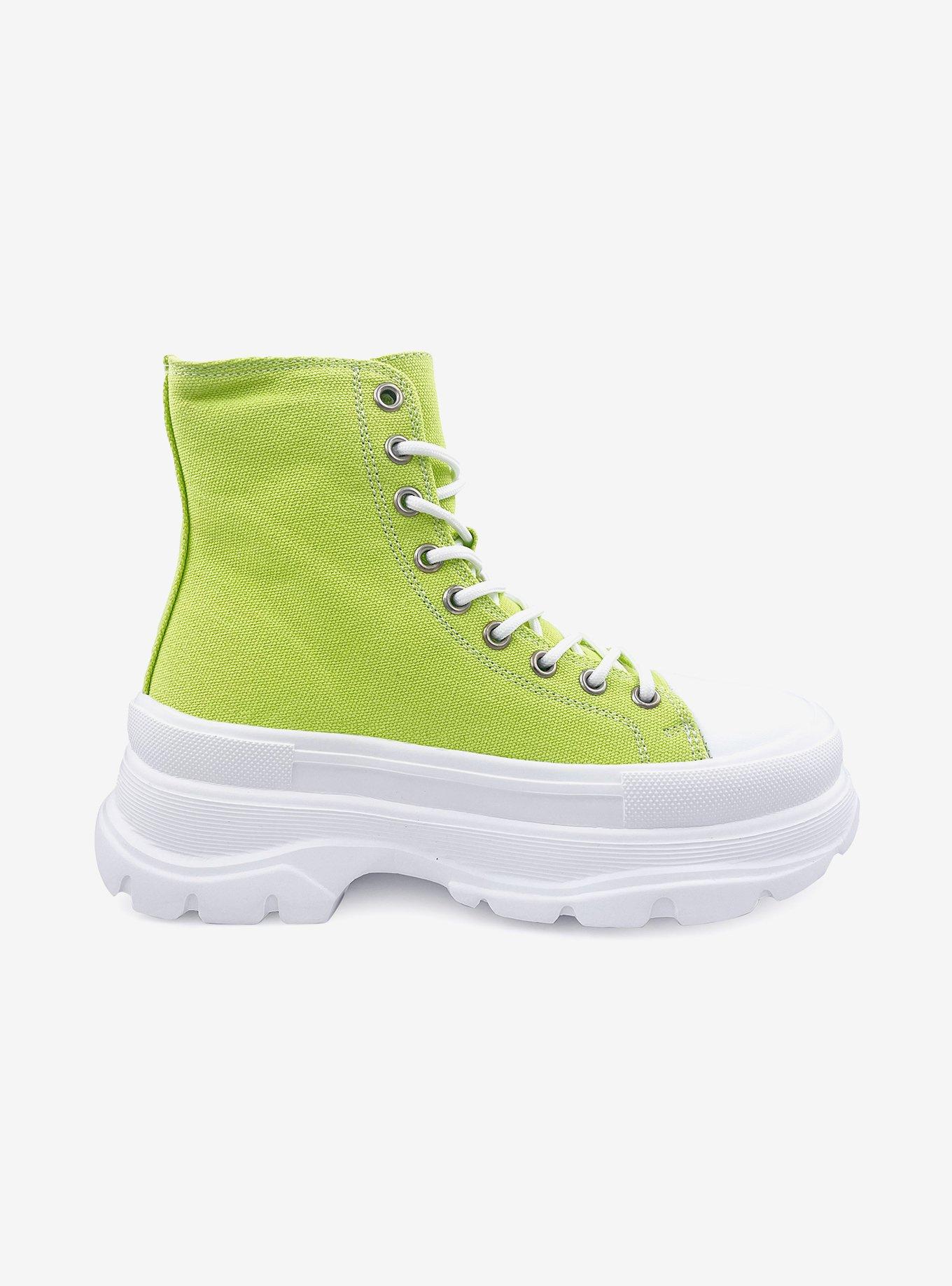Belle High Top Platform Sneaker Neon Green, NEON GREEN, alternate