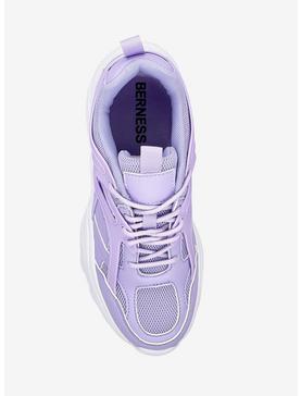 Madelyn Mixed Material Platform Sneaker Purple, , hi-res