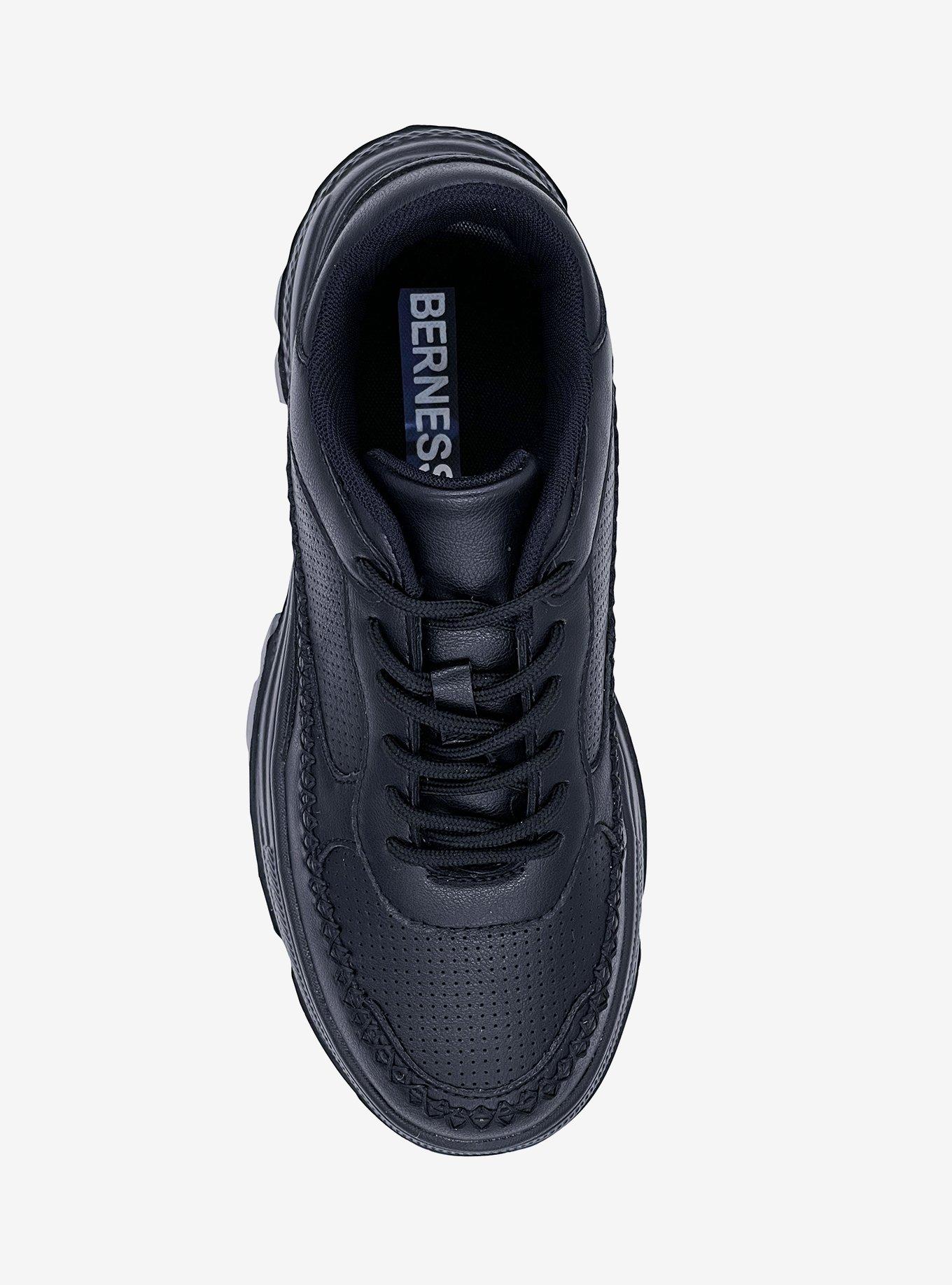Mavise Platform Sneaker with Perforated Upper Black, BLACK, alternate