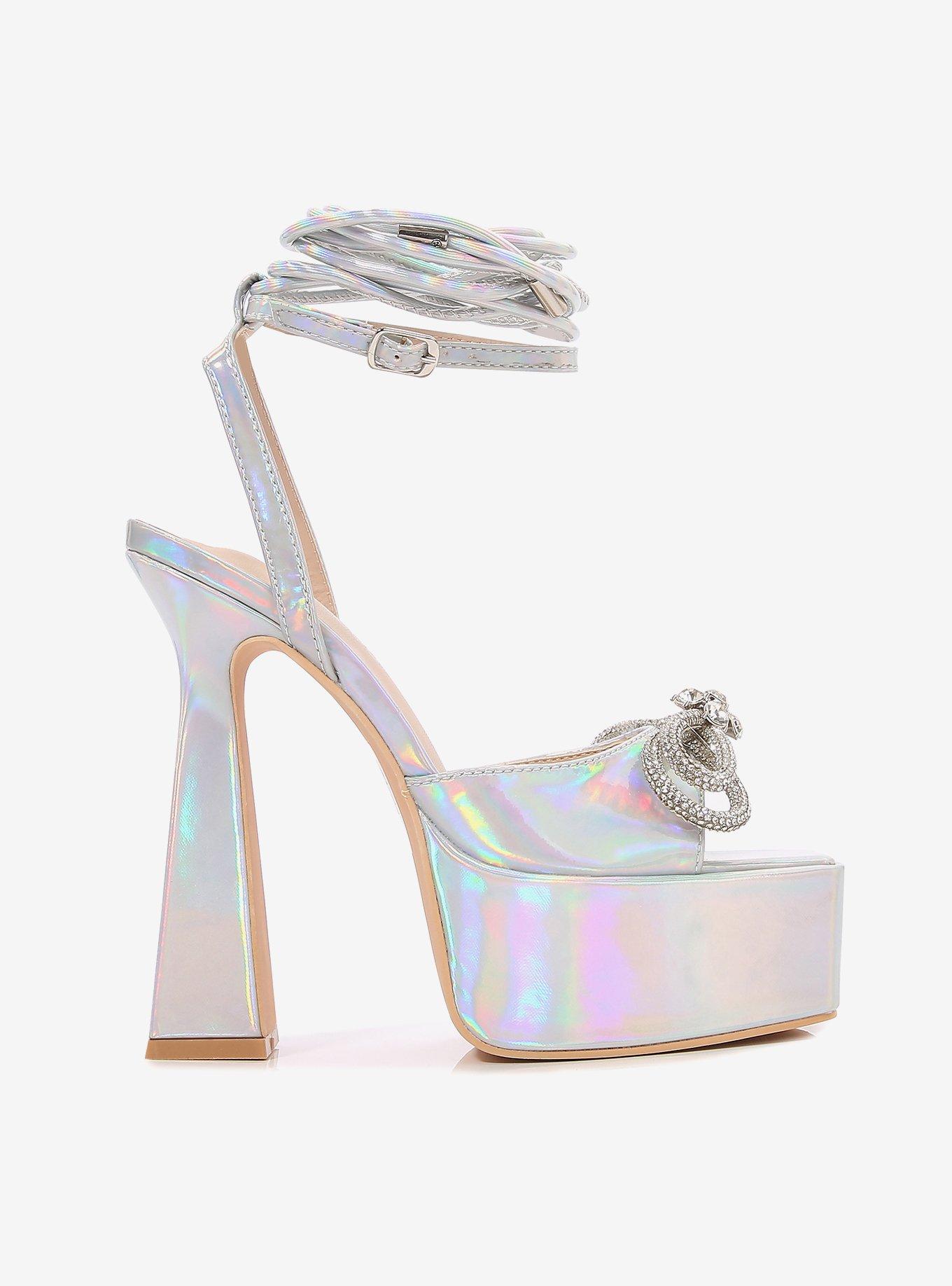 Milana Party Silver Platform Shoes, SILVER, alternate