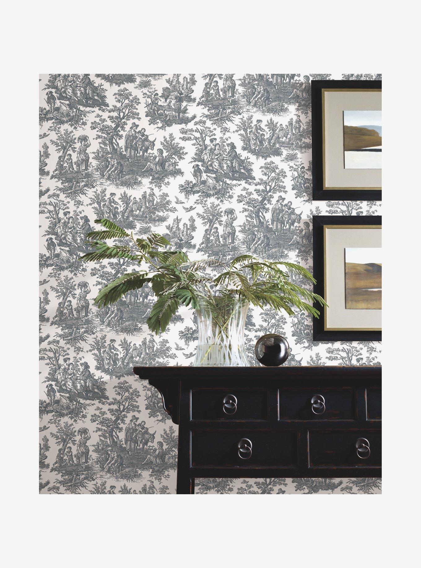 Country Life Toile Peel & Stick Wallpaper, , alternate