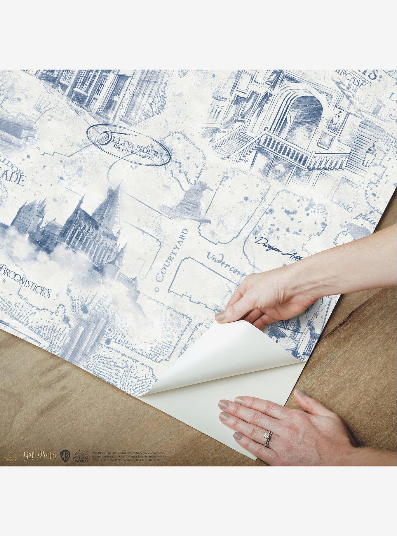 Harry Potter Blue Map Peel & Stick Wallpaper, , alternate