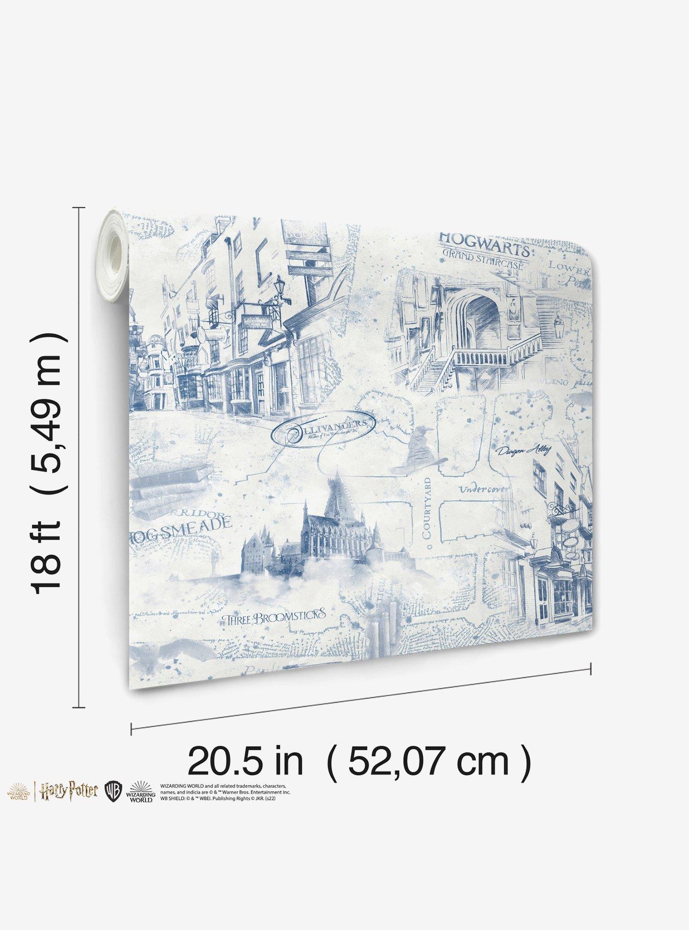 Harry Potter Blue Map Peel & Stick Wallpaper, , alternate