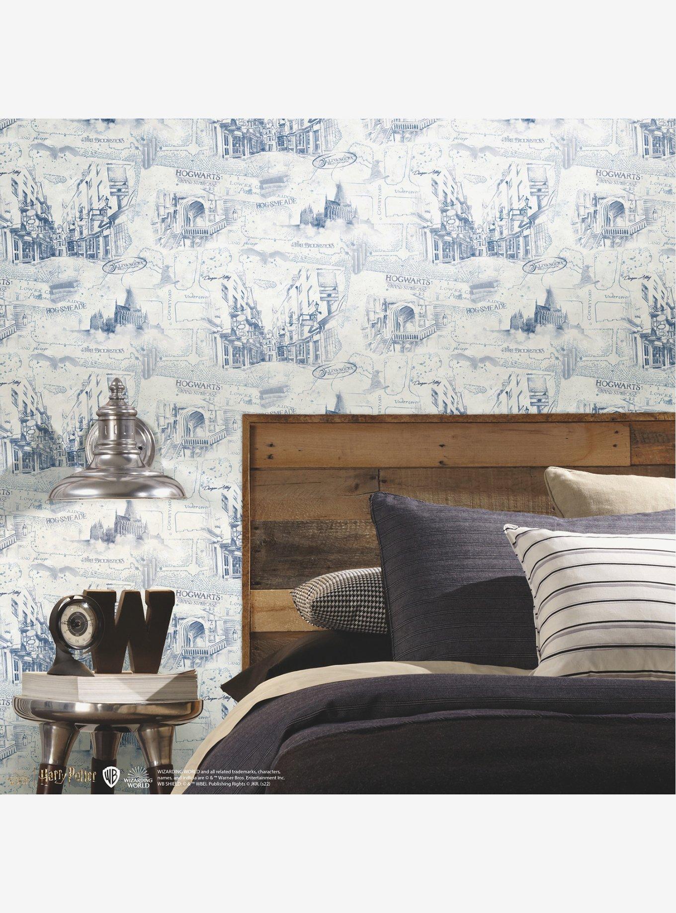 Harry Potter Blue Map Peel & Stick Wallpaper, , alternate