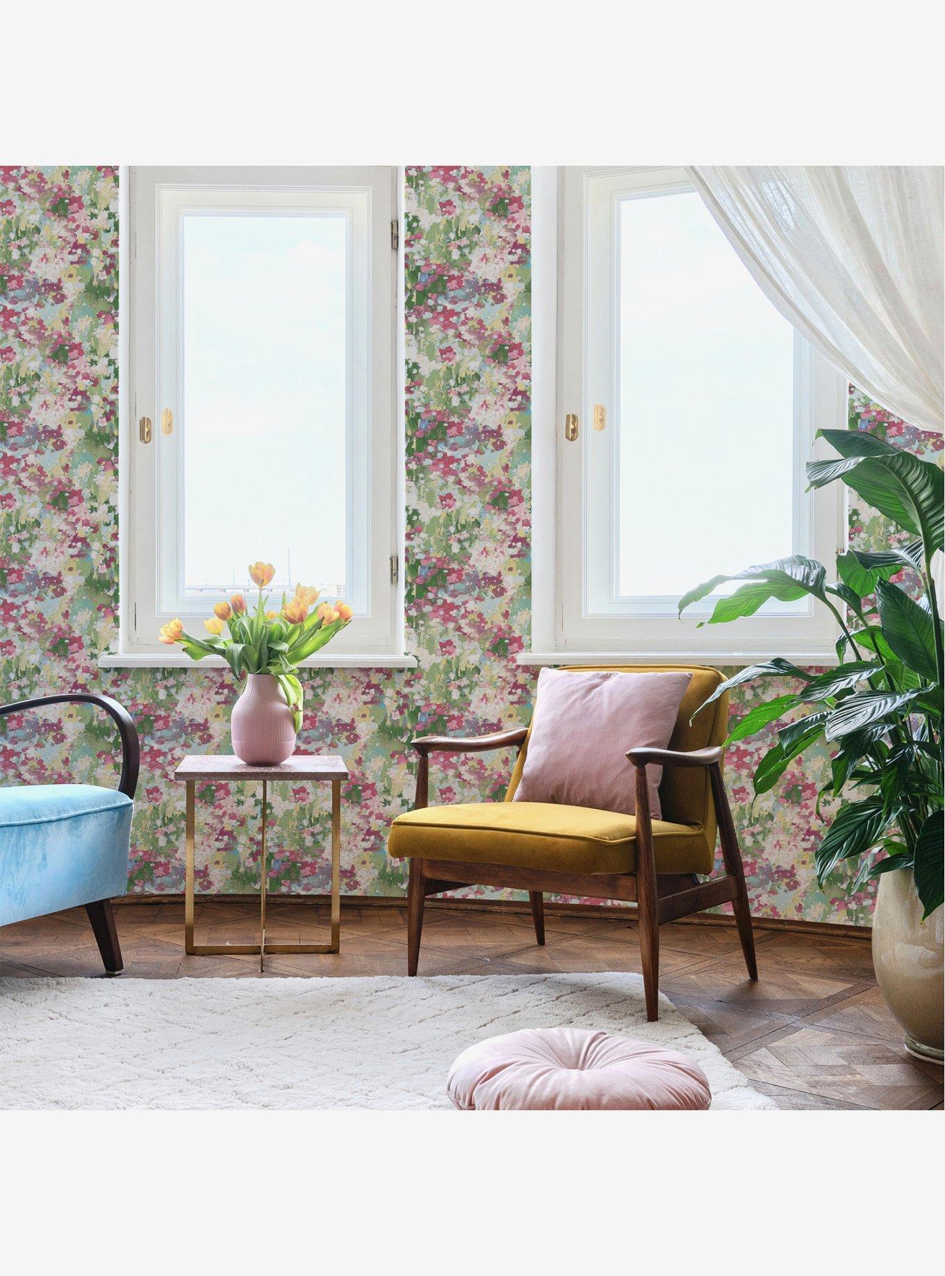 Waverly Abstract Garden Peel & Stick Wallpaper, , alternate