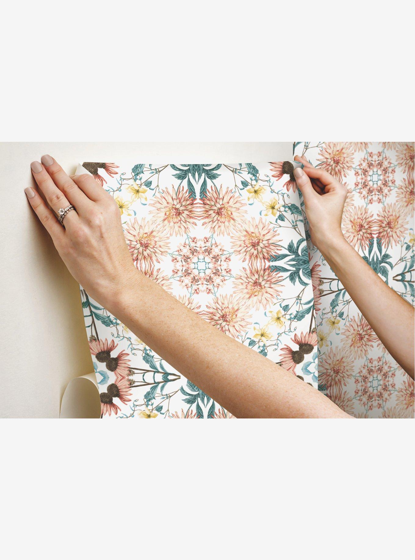 Cottage Garden Kaleidoscope Peel & Stick Wallpaper, , alternate