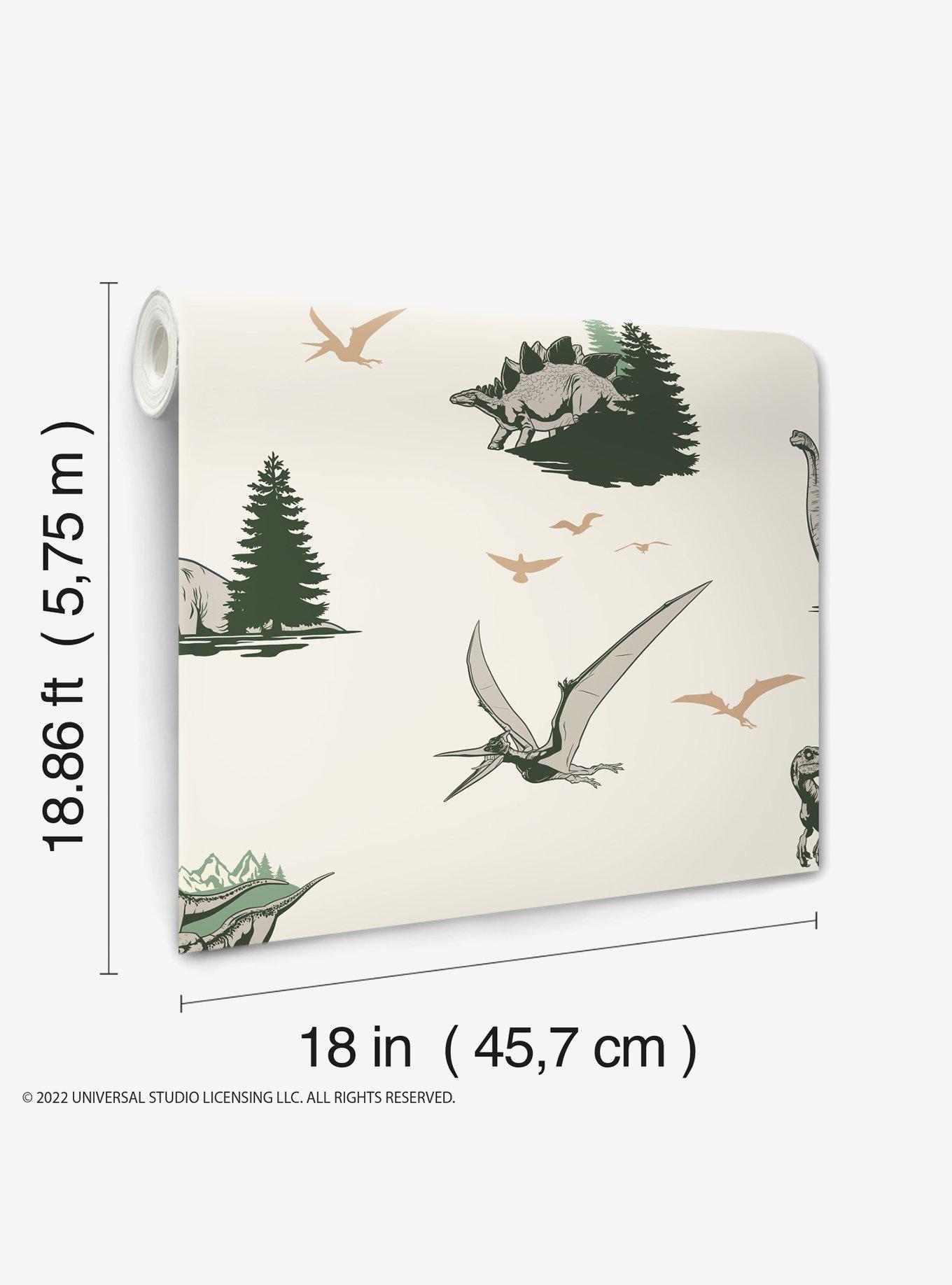 Jurassic World Dominion Vintage Dinosaurs Peel And Stick Wallpaper, , alternate