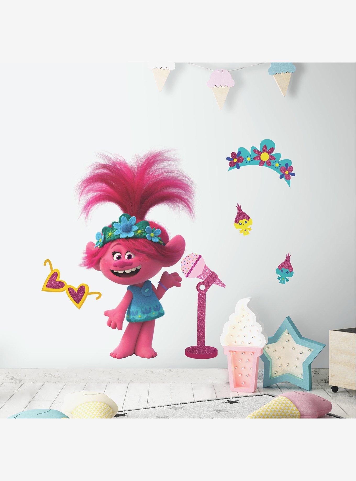 Trolls World Tour Poppy With Glitter Peel And Stick Giant Wall Decals, , alternate