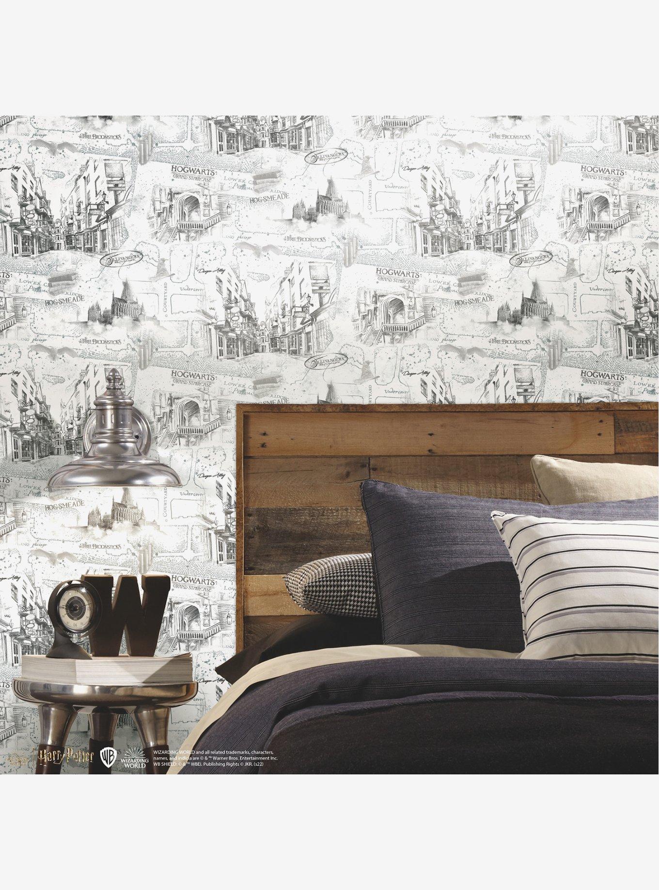 Harry Potter White Map Peel & Stick Wallpaper, , alternate