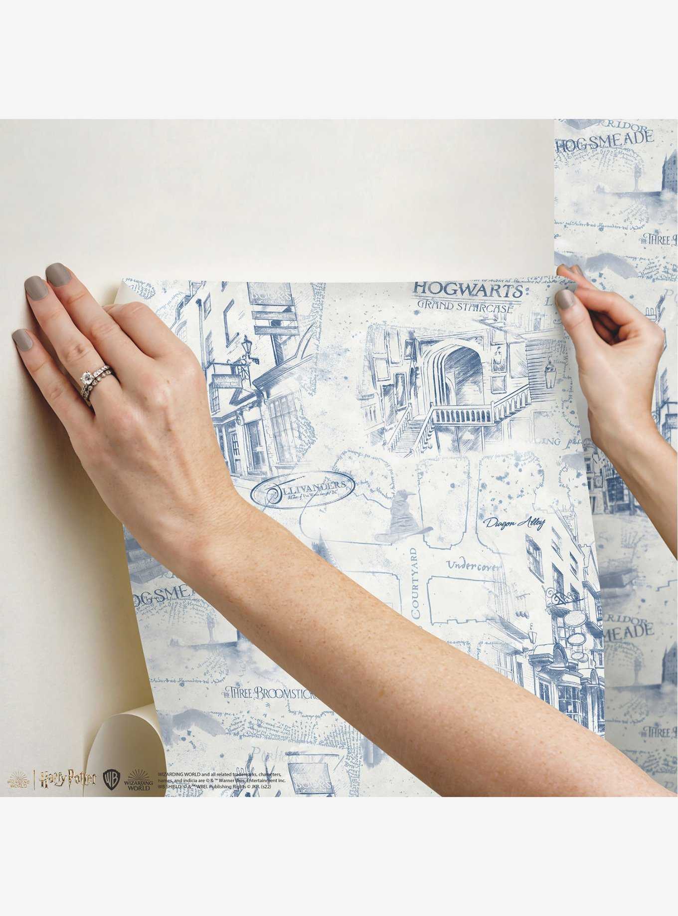 Harry Potter Blue Map Peel & Stick Wallpaper, , hi-res