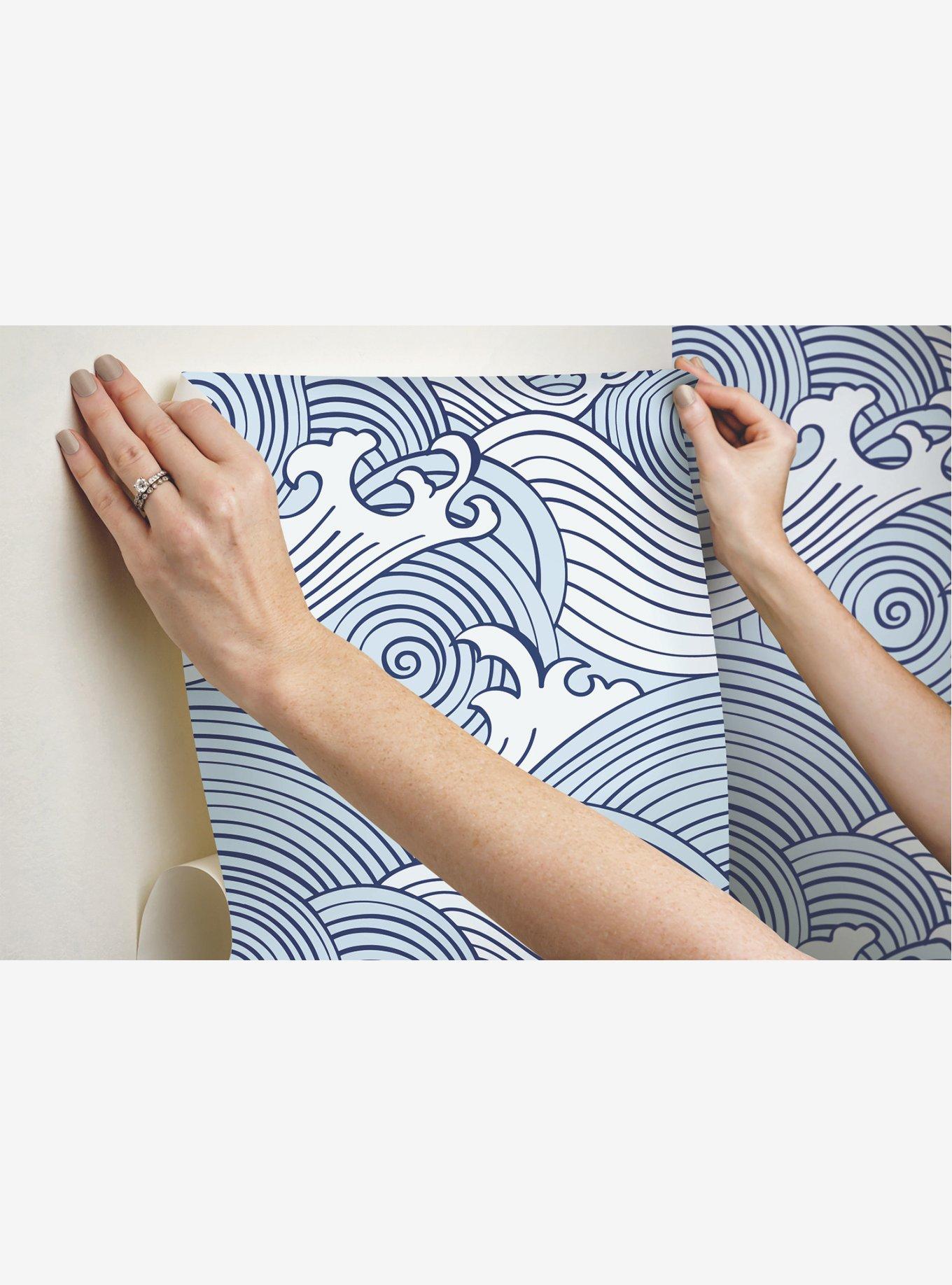 Vibrant Waves Peel & Stick Wallpaper, , hi-res