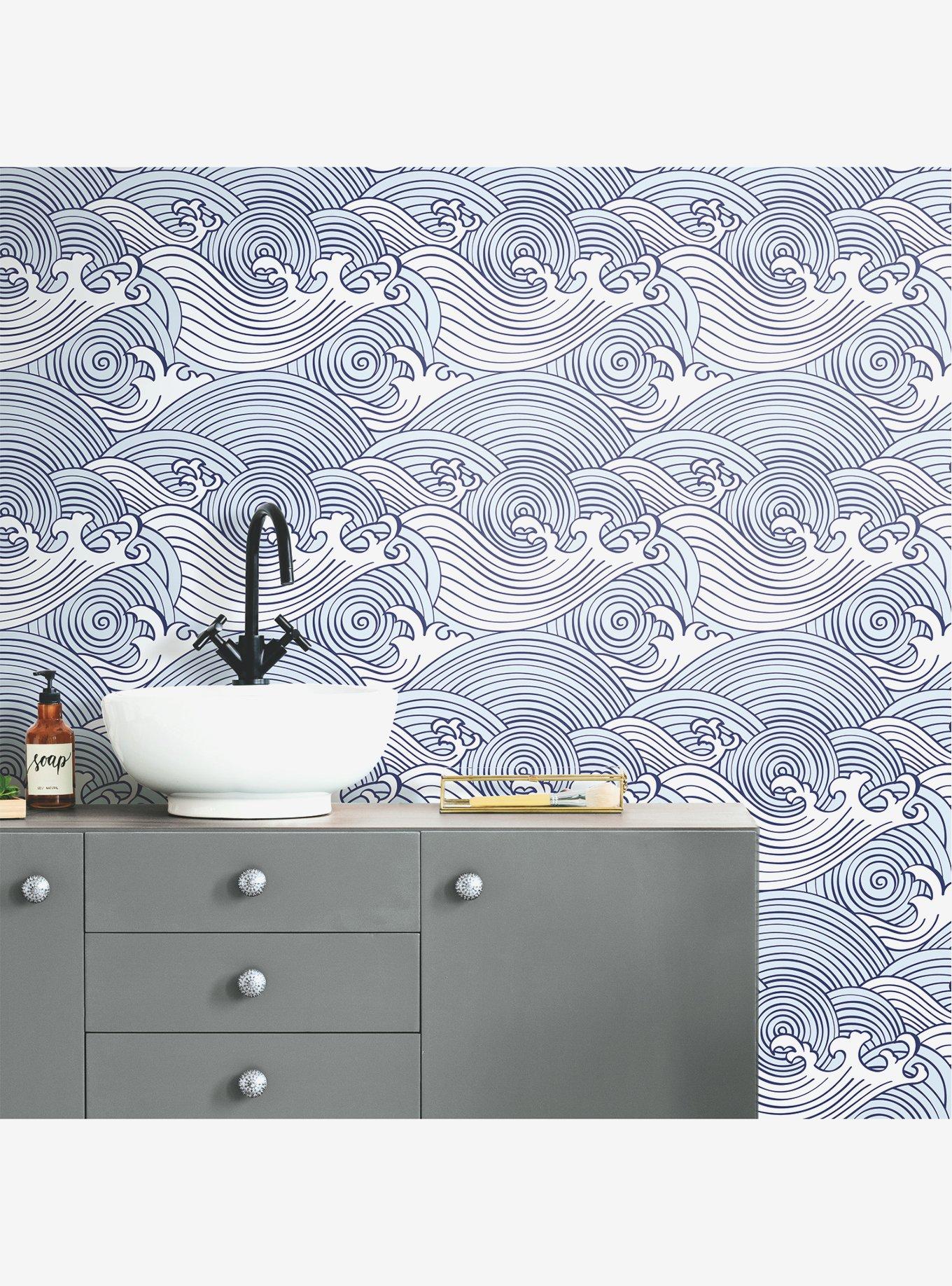 Vibrant Waves Peel & Stick Wallpaper, , alternate