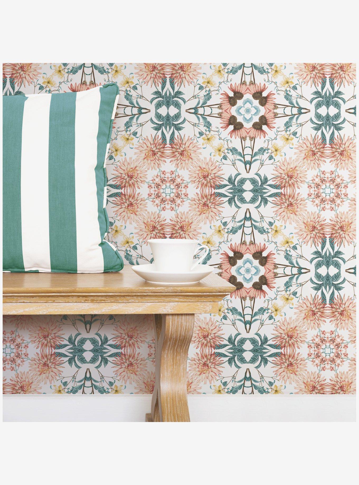 Cottage Garden Kaleidoscope Peel & Stick Wallpaper, , alternate