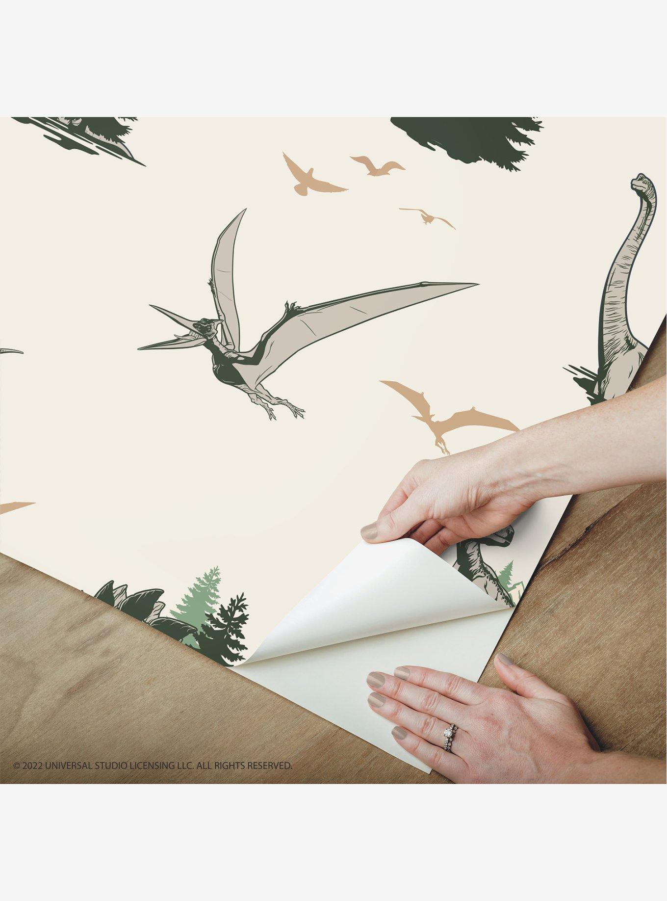 Jurassic World Dominion Vintage Dinosaurs Peel And Stick Wallpaper, , alternate