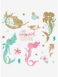 Mermaid Peel And Stick Wall Decals With Gltter, , alternate