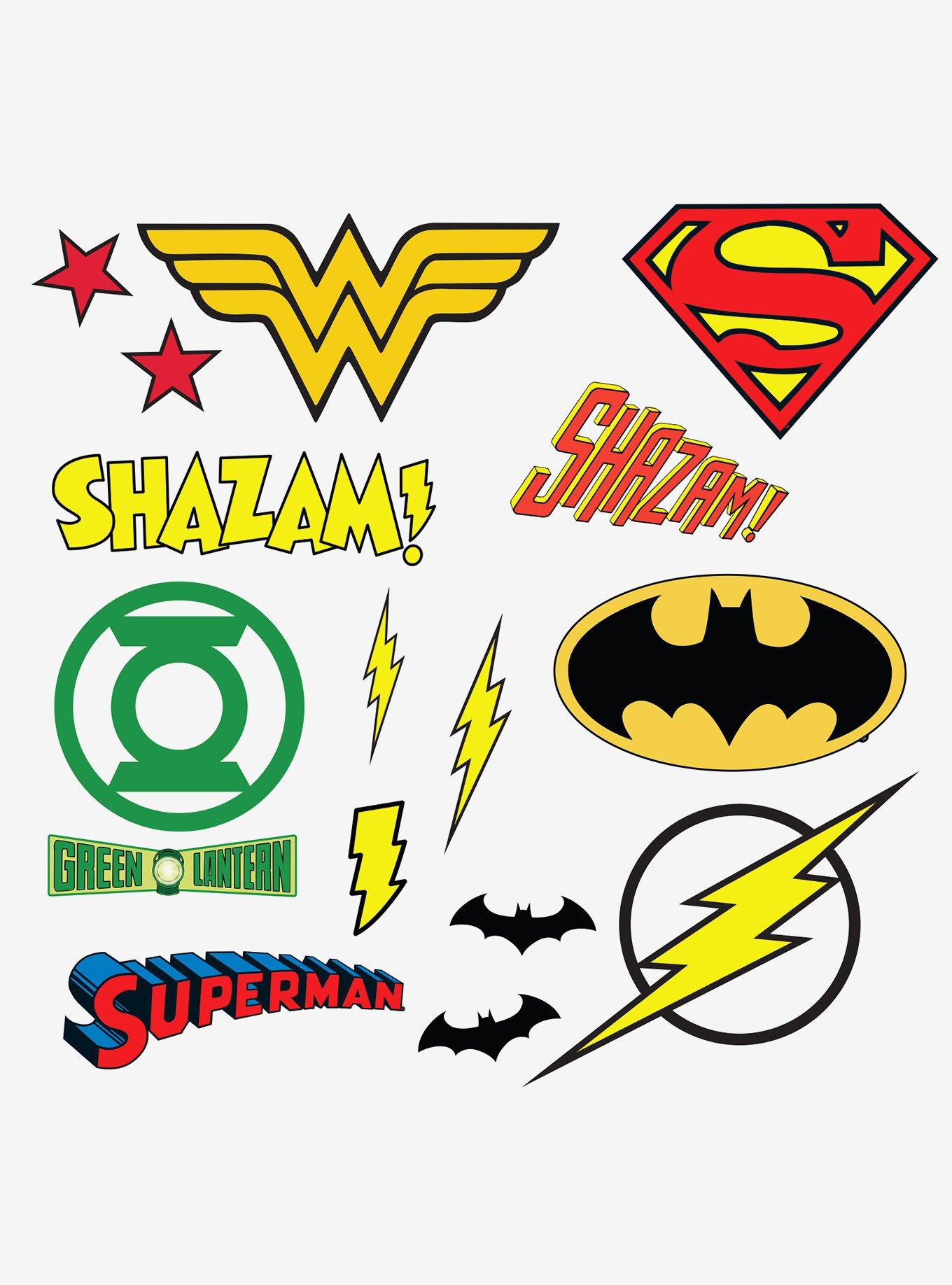 DC Comics Superhero Logos Peel And Stick Wall Decals, , alternate
