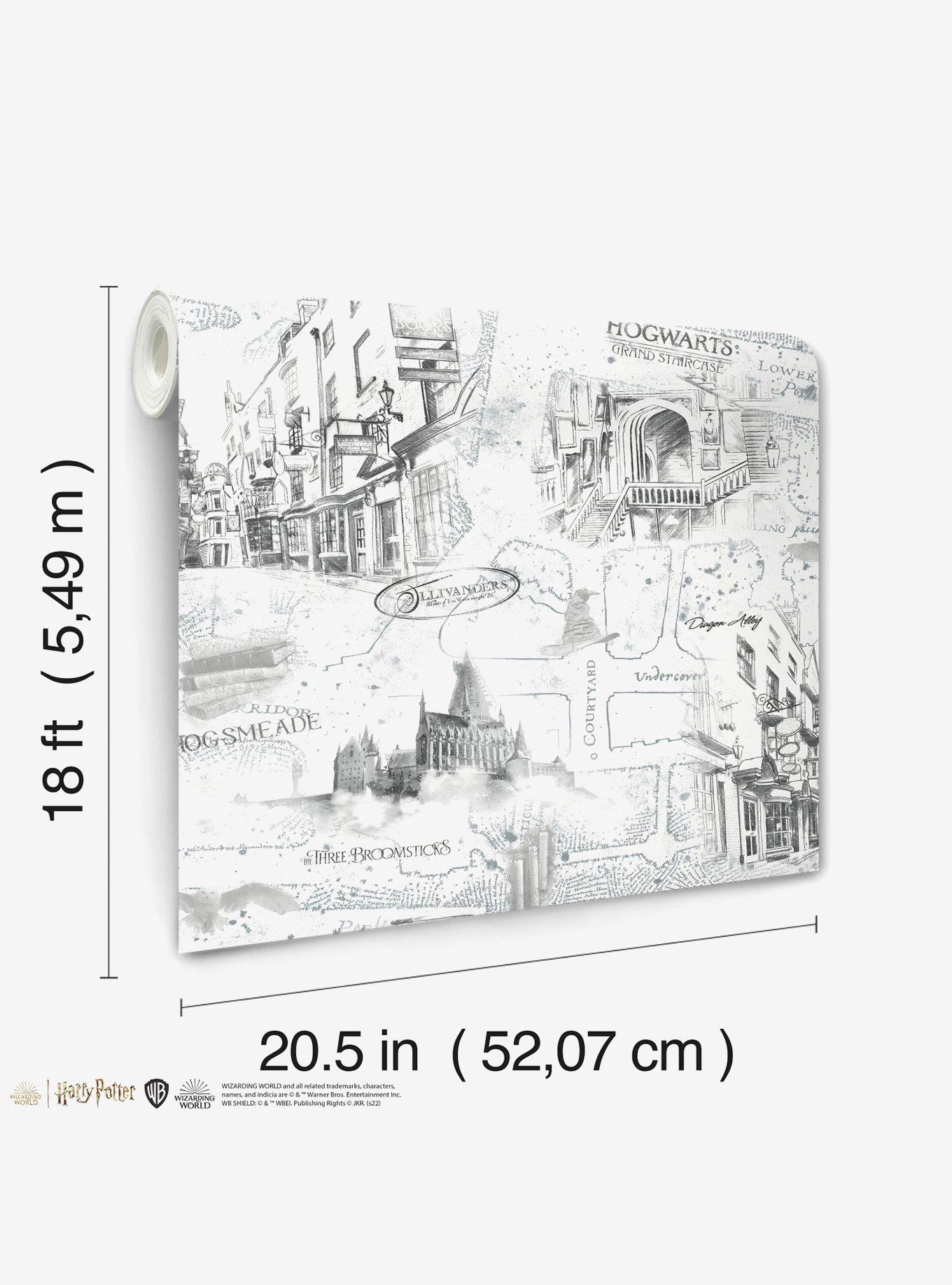 Harry Potter White Map Peel & Stick Wallpaper, , alternate