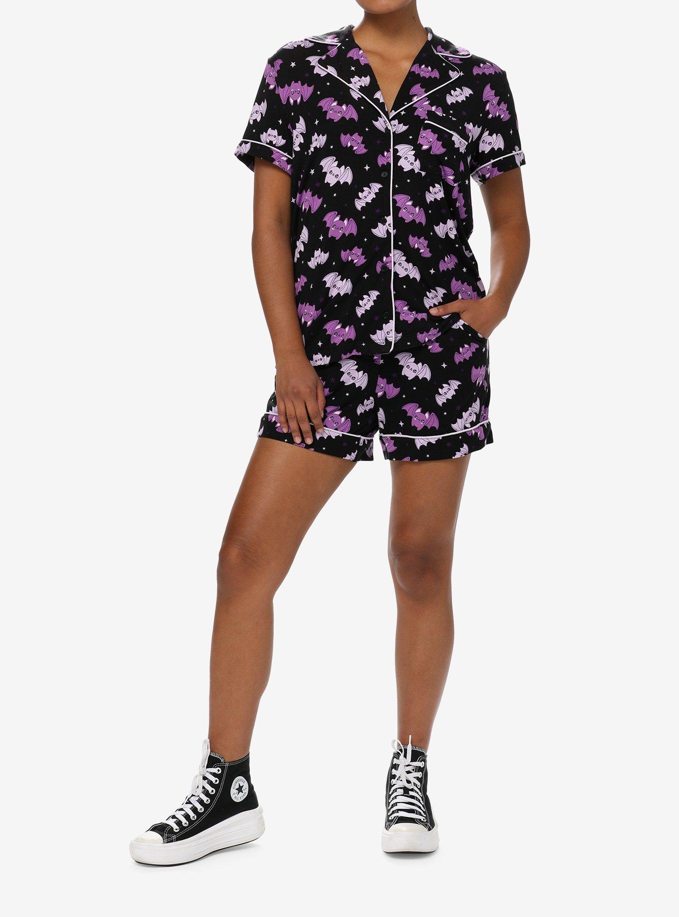 Purple Kawaii Bats Girls Lounge Set, MULTI, alternate