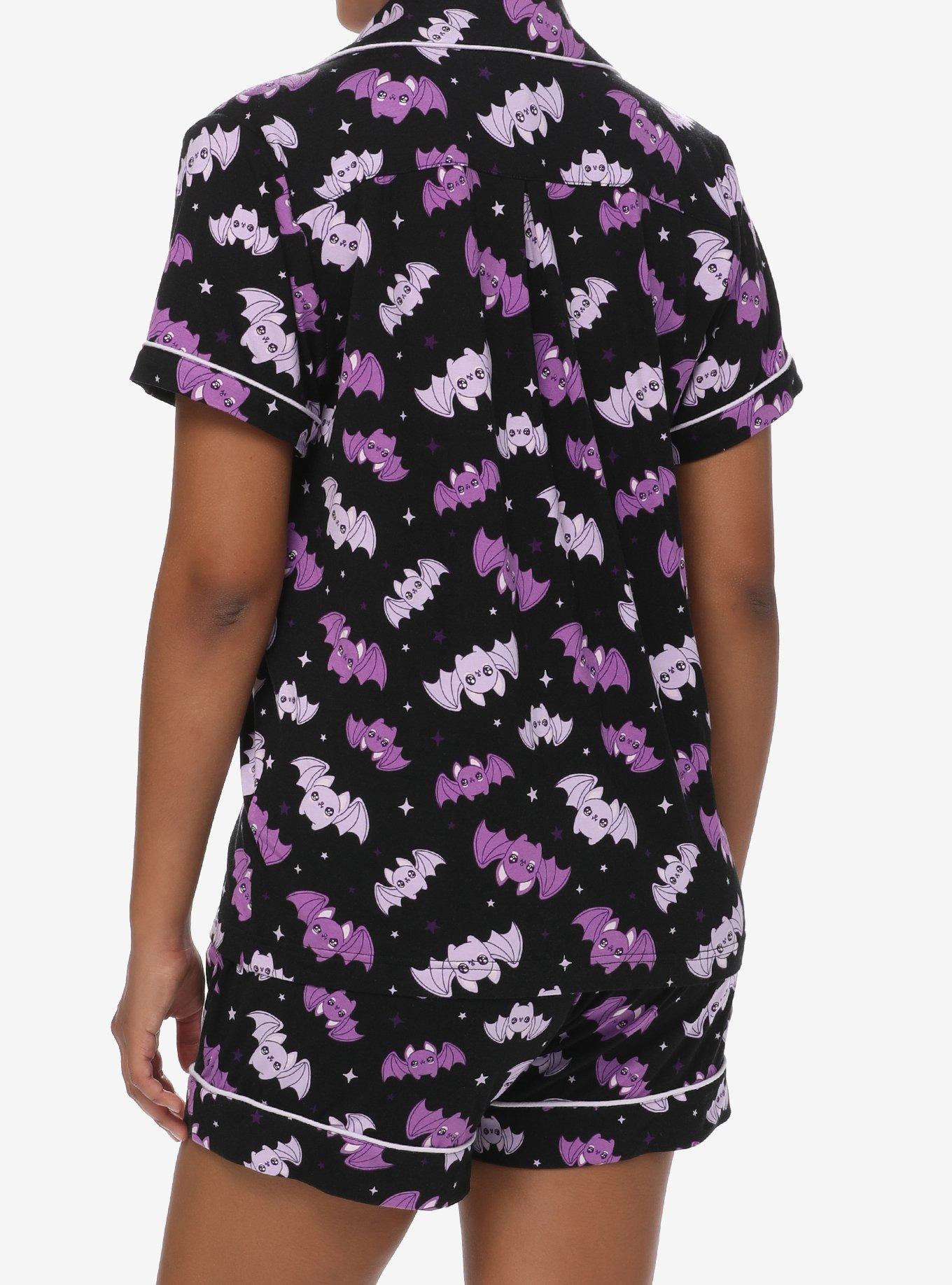 Purple Kawaii Bats Girls Lounge Set, MULTI, alternate