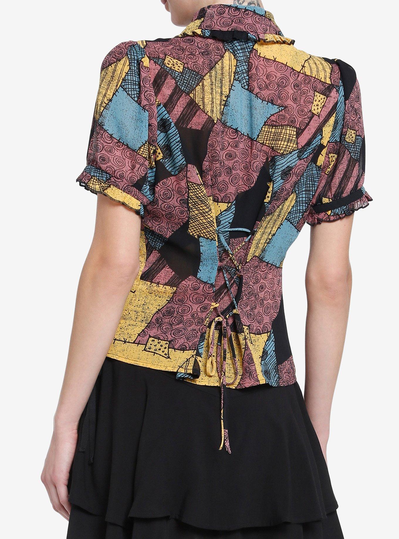 The Nightmare Before Christmas Sally Girls Woven Button-Up, MULTI, alternate