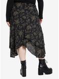 Thorn & Fable Skeleton Fairy Tiered Midi Skirt Plus Size, BROWN, alternate