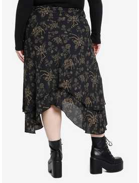 Thorn & Fable Skeleton Fairy Tiered Midi Skirt Plus Size, , hi-res