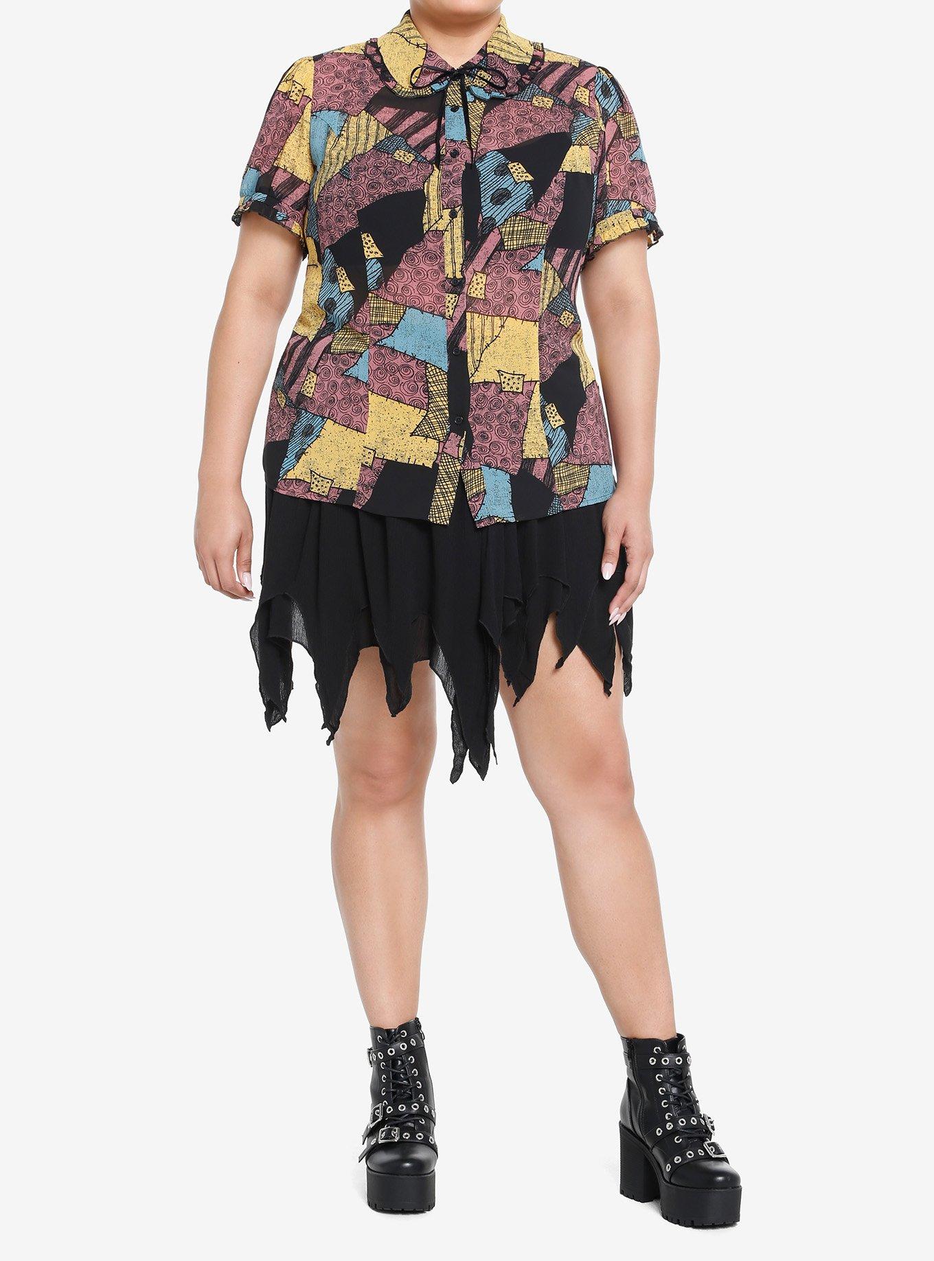 The Nightmare Before Christmas Sally Woven Button-Up Plus Size, MULTI, alternate