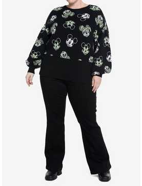 Her Universe Disney Halloween Mickey Mouse Glow-In-The-Dark Knit Sweater Plus Size Her Universe Exclusive, , hi-res