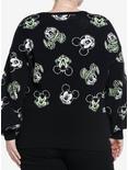 Her Universe Disney Halloween Mickey Mouse Glow-In-The-Dark Knit Sweater Plus Size Her Universe Exclusive, BLACK, alternate