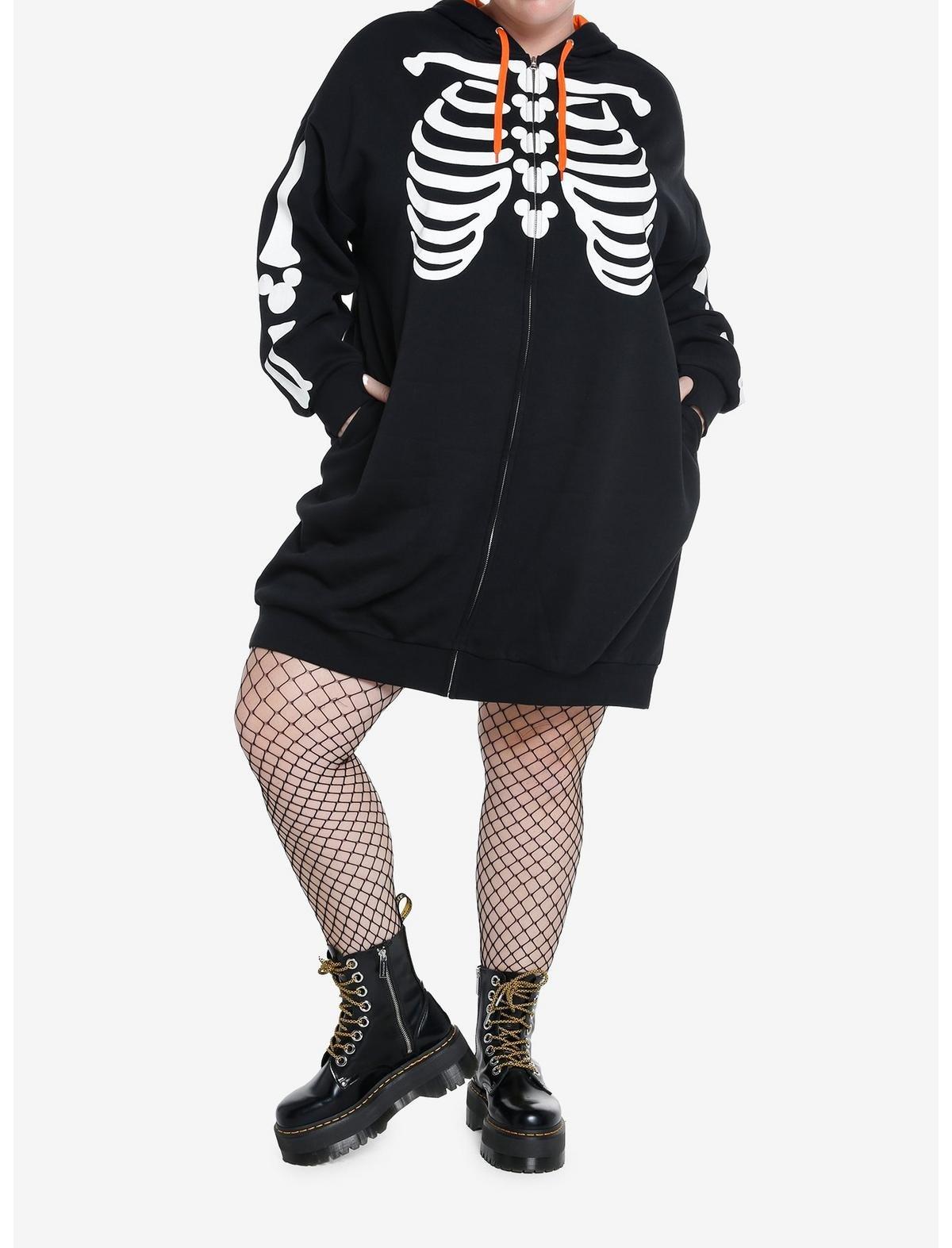 Her Universe Disney Halloween Skeleton Hoodie Dress Plus Size, MULTI, alternate