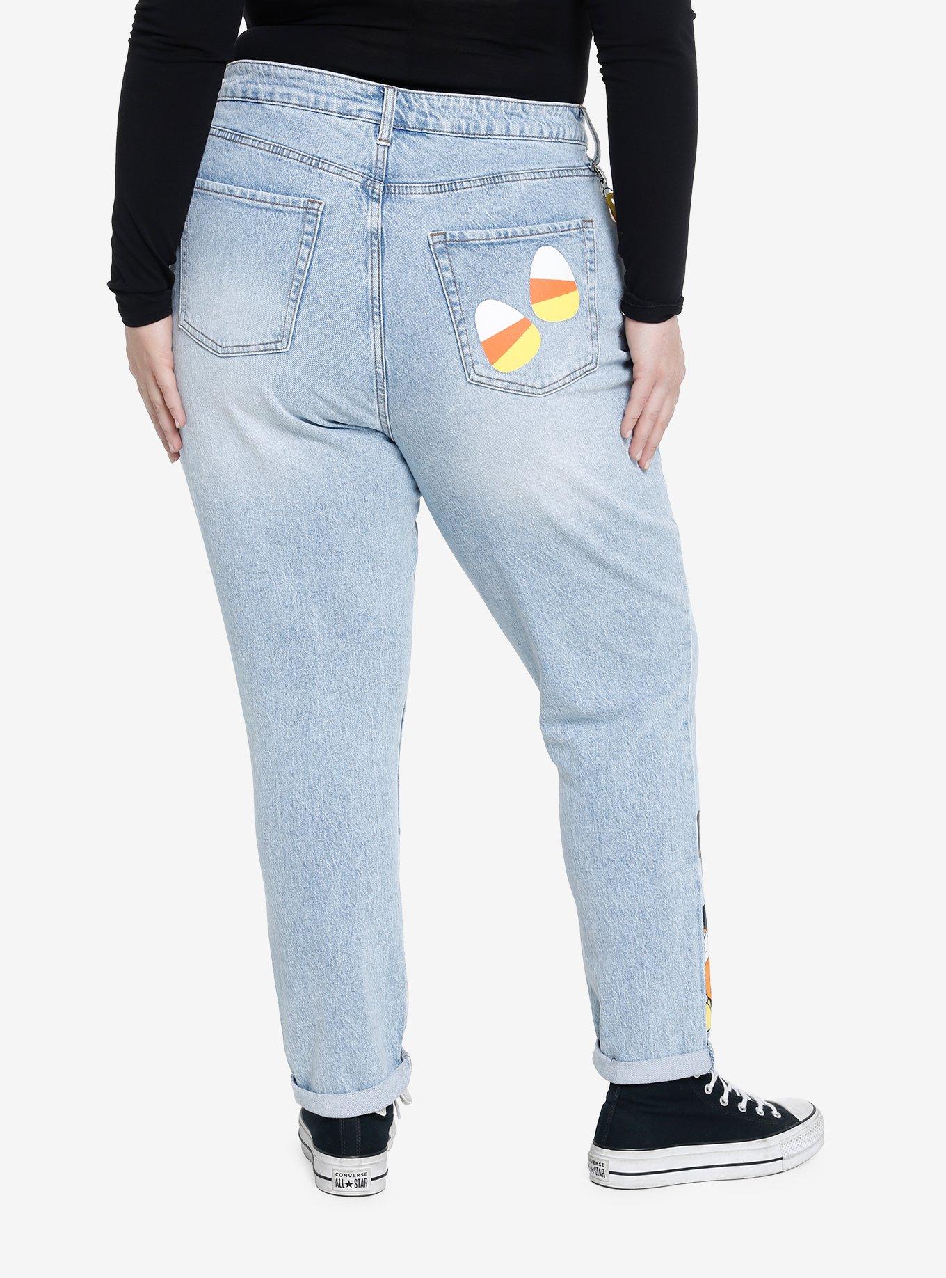 Her Universe Disney Halloween Candy Corn Chain Mom Jeans, MULTI, alternate