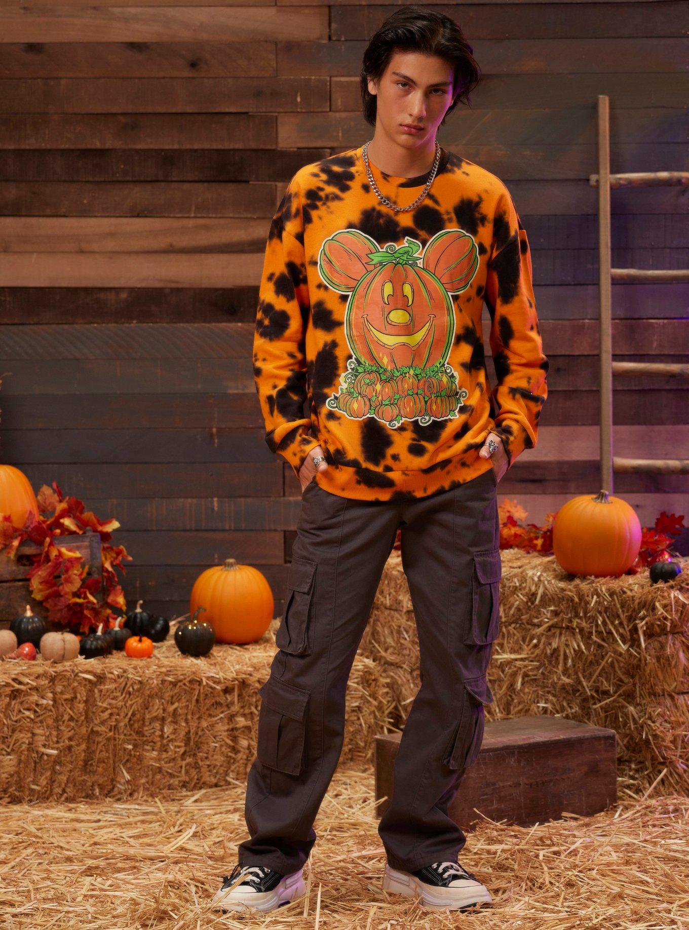 Our Universe Disney Halloween Mickey Mouse Pumpkin Tie-Dye Sweatshirt, , hi-res