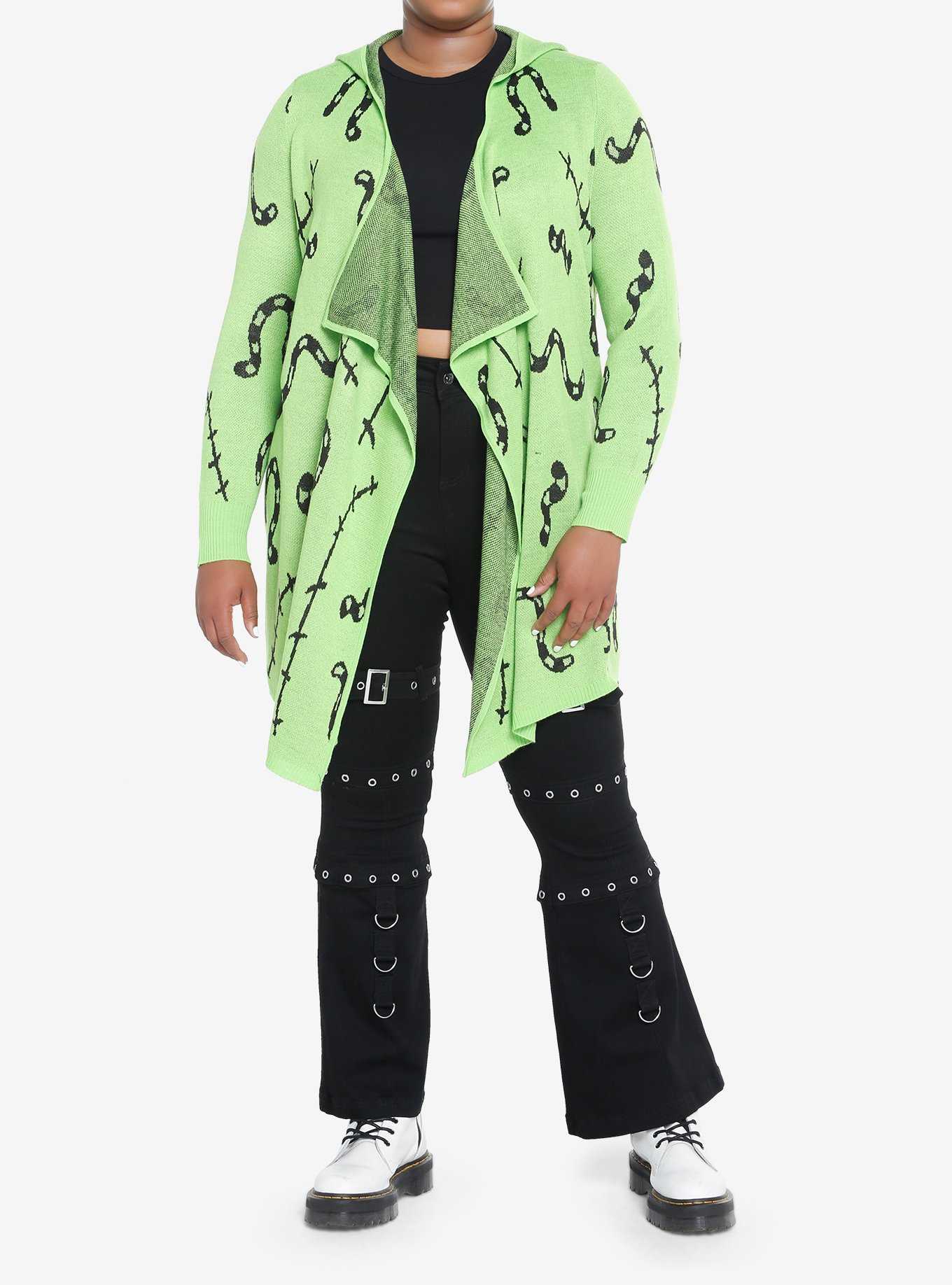 Her Universe The Nightmare Before Christmas Oogie Boogie Glow-In-The-Dark Girls Drape Cardigan Plus Size, , hi-res
