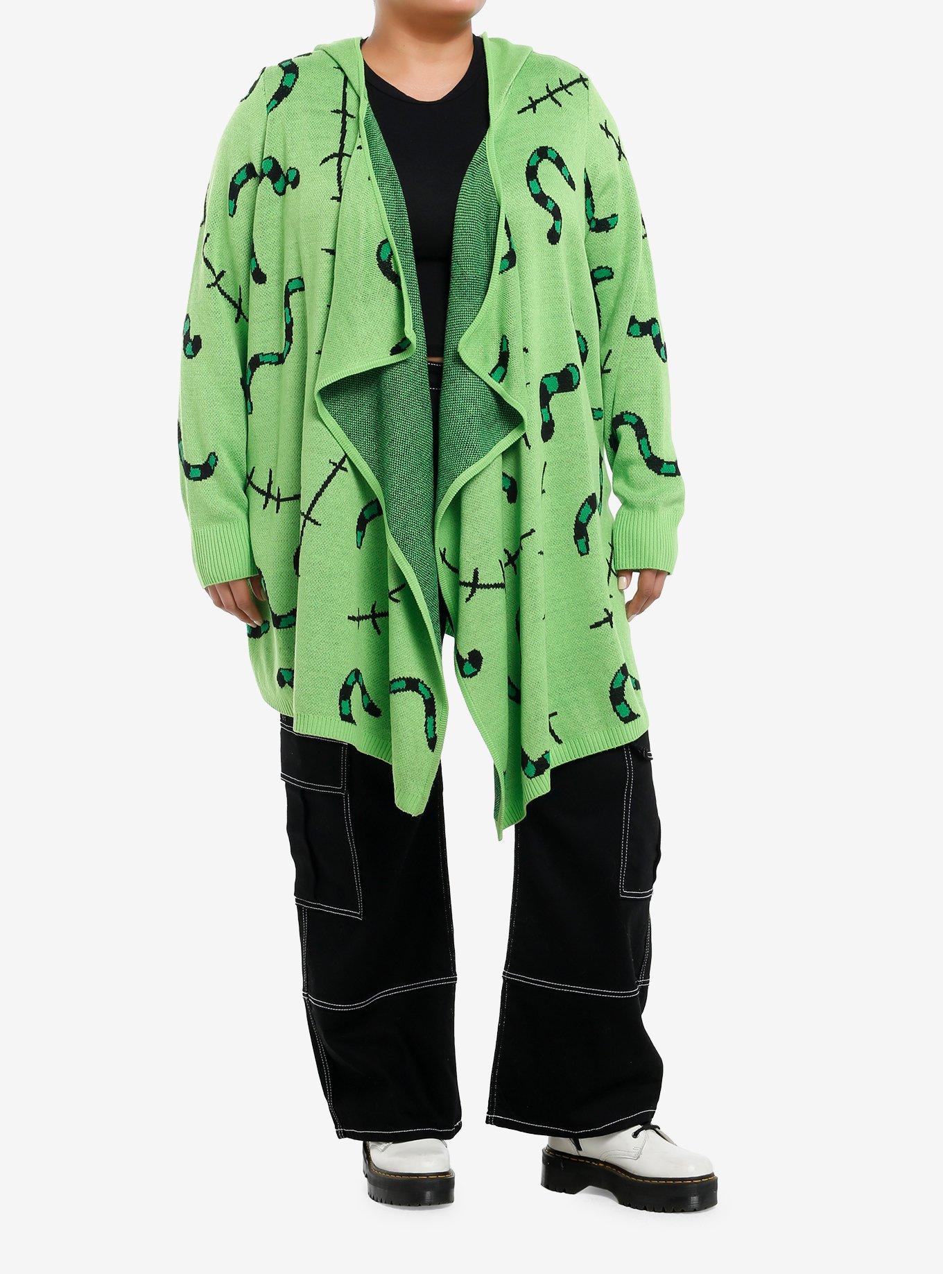 Her Universe The Nightmare Before Christmas Oogie Boogie Glow-In-The-Dark Girls Drape Cardigan Plus Size, , hi-res
