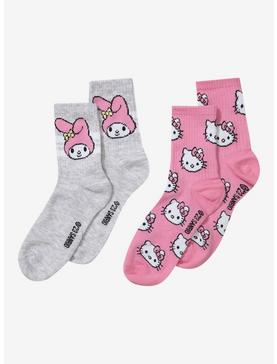 Sanrio Hello Kitty and Friends My Melody & Hello Kitty Portrait Crew Socks, , hi-res