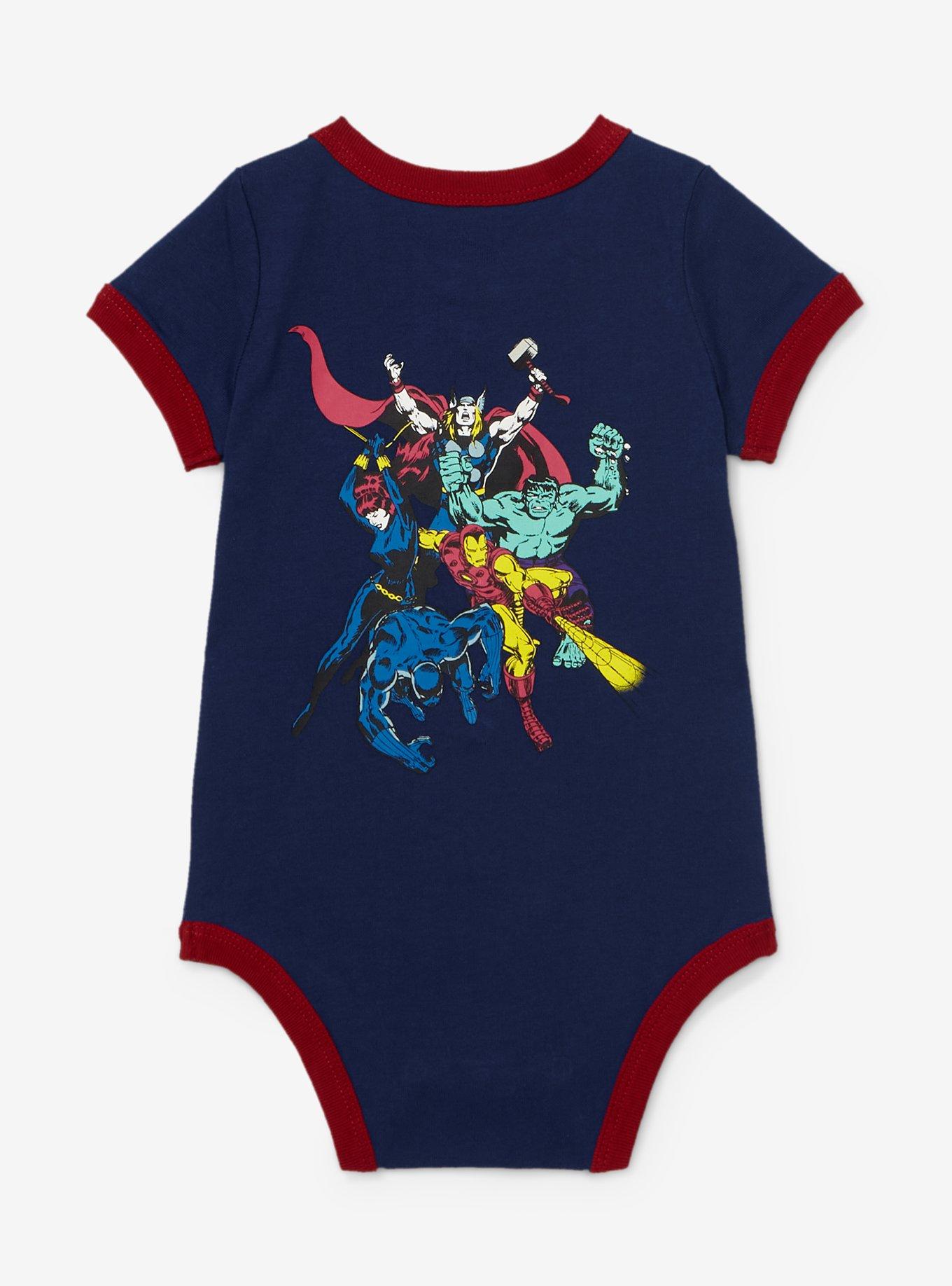 Marvel Avengers Portrait Infant One Piece - BoxLunch Exclusive, NAVY, alternate