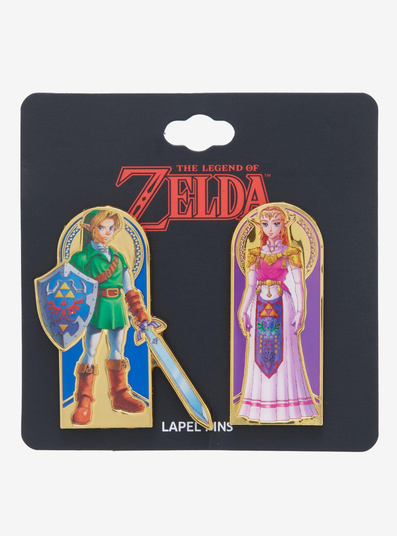 Nintendo The Legend of Zelda Link & Zelda Portrait Enamel Pin Set - BoxLunch Exclusive, , alternate