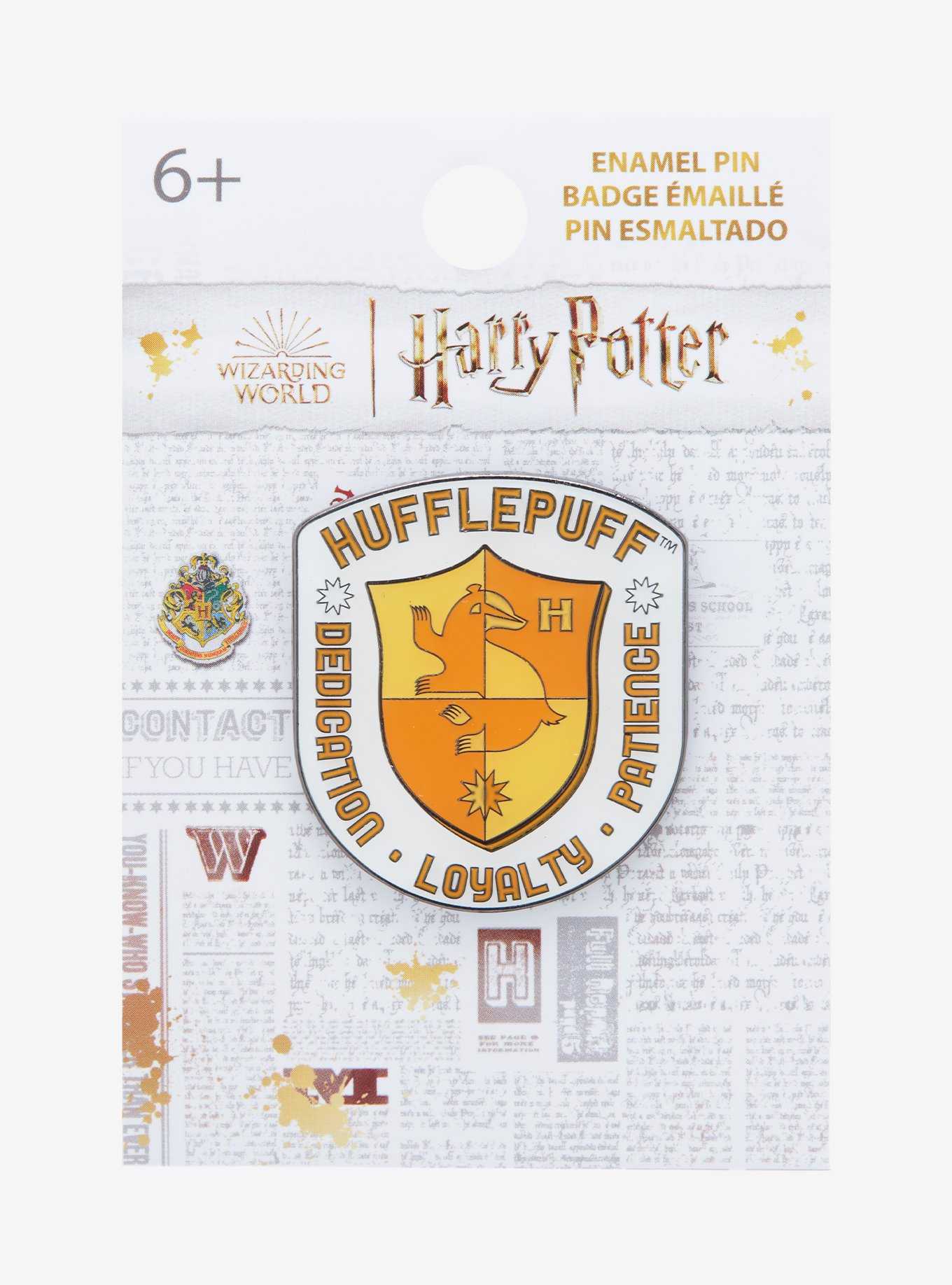 Loungefly Harry Potter Hufflepuff Geometric Crest Enamel Pin - BoxLunch Exclusive, , hi-res
