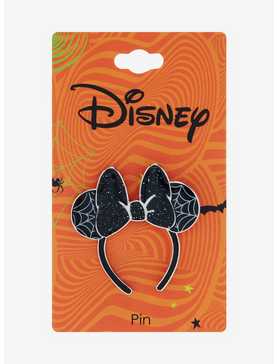 Disney Minnie Mouse Glitter Spiderweb Ears Enamel Pin - BoxLunch Exclusive, , hi-res
