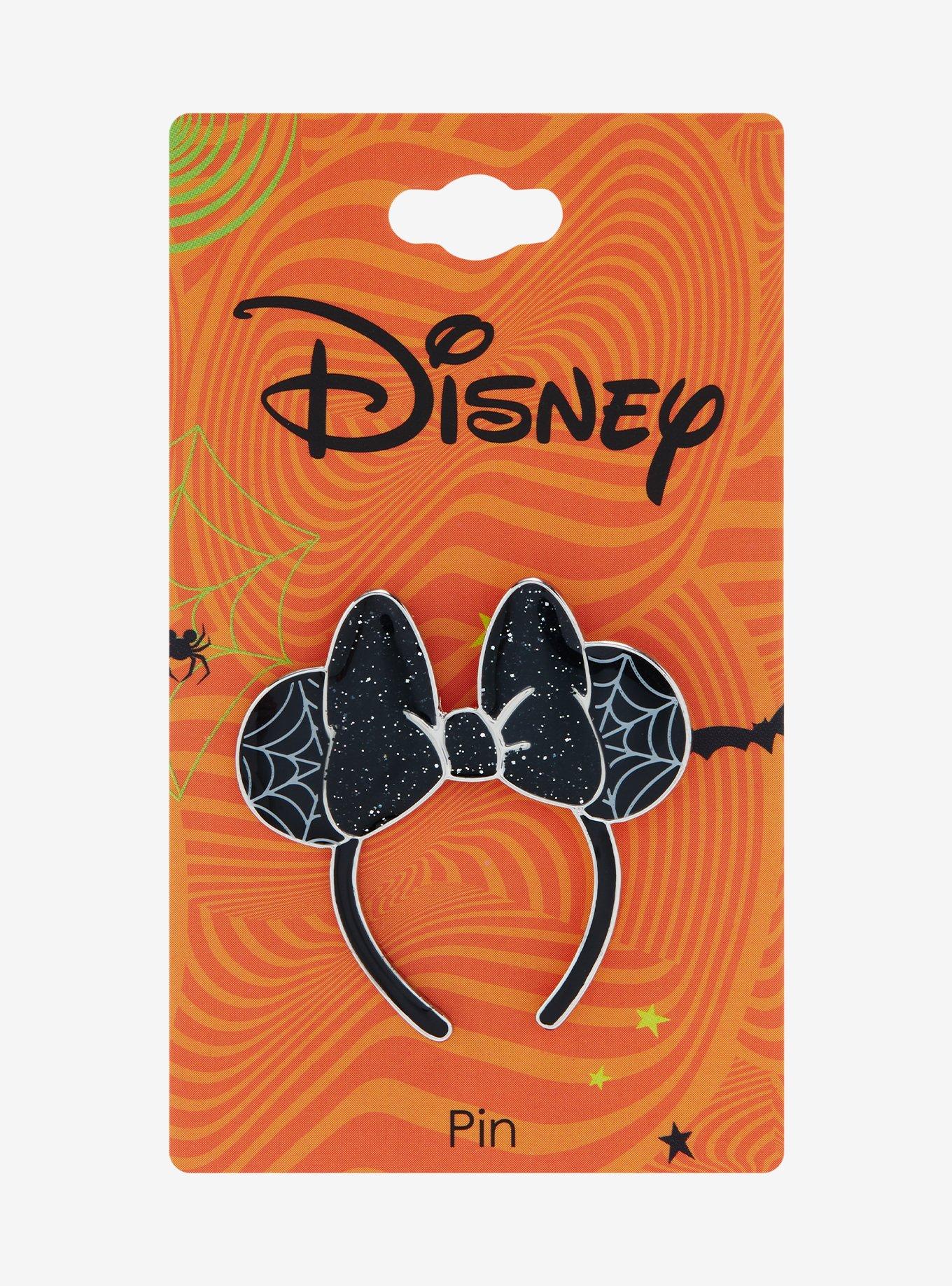 Disney Minnie Mouse Glitter Spiderweb Ears Enamel Pin - BoxLunch Exclusive, , alternate