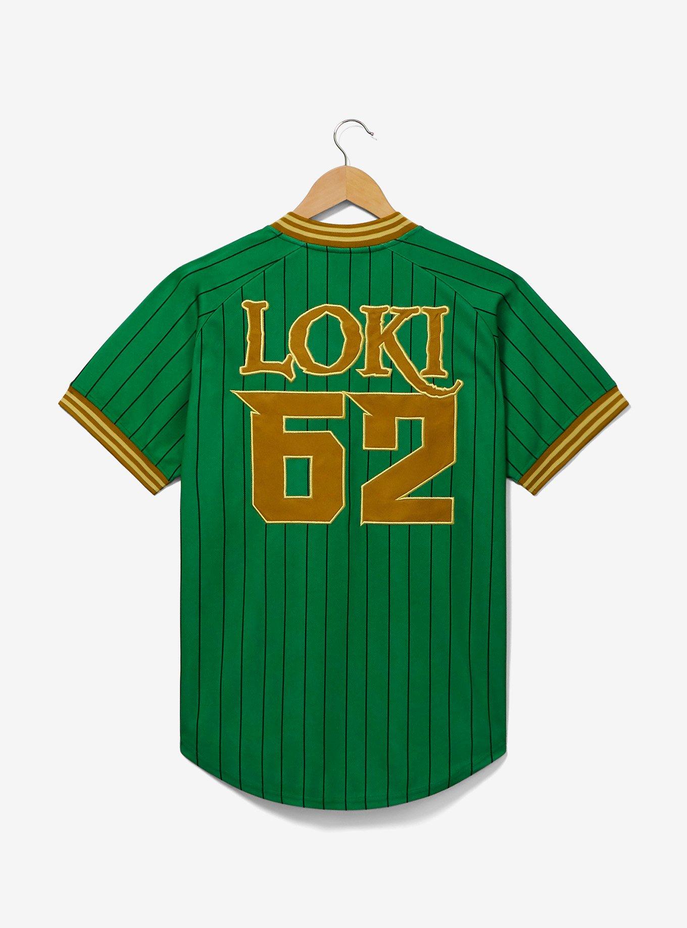 Marvel Loki Striped Batting Jersey - BoxLunch Exclusive, GREEN, alternate