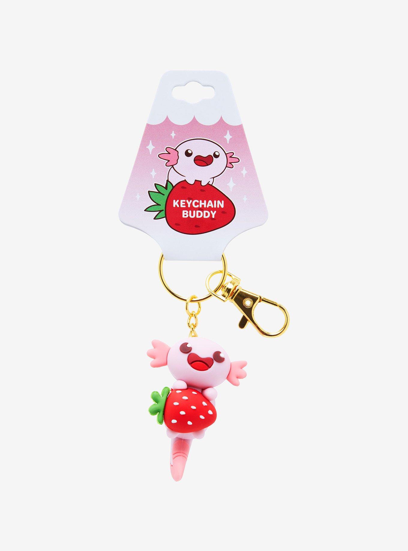 Strawberry Axolotl Figural Keychain - BoxLunch Exclusive, , hi-res