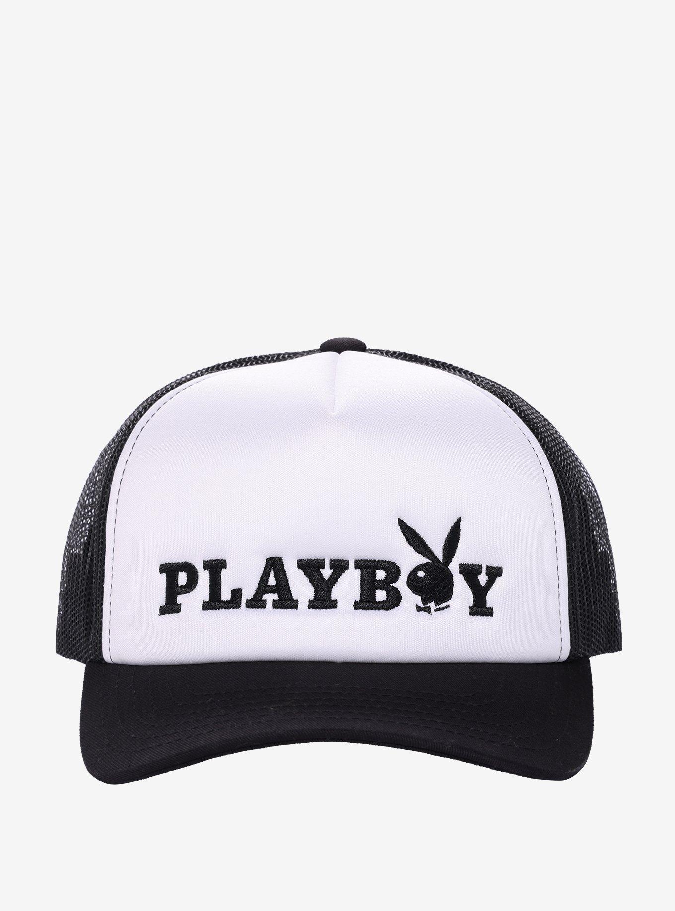 Playboy Text Logo Trucker Hat, , alternate